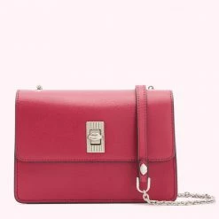 Lulu Guinness RASPBERRY LEATHER POLLY CROSSBODY BAG BAGS