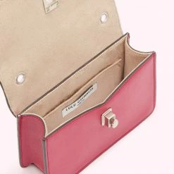 Lulu Guinness RASPBERRY LEATHER POLLY CROSSBODY BAG BAGS
