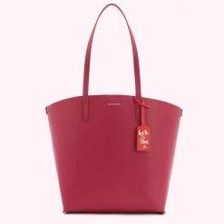 Lulu Guinness RASPBERRY MEDIUM AGNES TOTE BAG