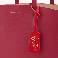 Lulu Guinness RASPBERRY MEDIUM AGNES TOTE BAG