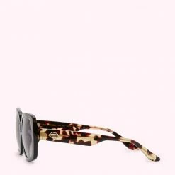 Lulu Guinness TORTOISE METAL LIP BLOT SUNGLASSES