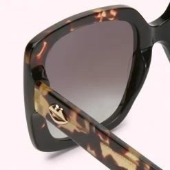 Lulu Guinness TORTOISE METAL LIP BLOT SUNGLASSES