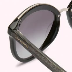 Lulu Guinness Timeless Black BLACK GLITTER SUNGLASSES