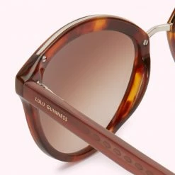 Lulu Guinness ACCESSORIES TORTOISESHELL ANTIQUE ROSE LIP BLOT SUNGLASSES