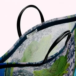 Lulu Guinness NAVY FERN FRENZY FREIDA MESH TOTE BAG BAGS