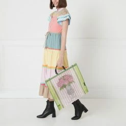 Lulu Guinness BLUSH ROSE FREIDA MESH TOTE BAG BAGS