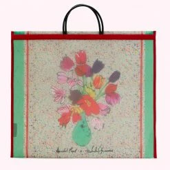 Lulu Guinness BAGS GREEN TULIP FEVER FREIDA MESH TOTE BAG