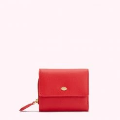 Lulu Guinness RED LEATHER JODIE WALLET