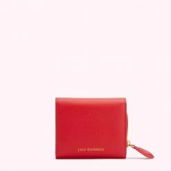 Lulu Guinness RED LEATHER JODIE WALLET