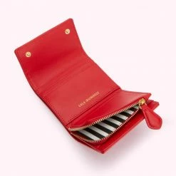 Lulu Guinness RED LEATHER JODIE WALLET