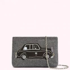 Lulu Guinness BAGS CHARCOAL QUEENS JUBILEE MONTY CROSSBODY BAG