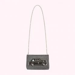 Lulu Guinness BAGS CHARCOAL QUEENS JUBILEE MONTY CROSSBODY BAG