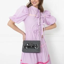 Lulu Guinness BAGS CHARCOAL QUEENS JUBILEE MONTY CROSSBODY BAG