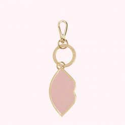 Lulu Guinness DUSKY PINK ENAMEL LIP KEYRING Pink, Forever