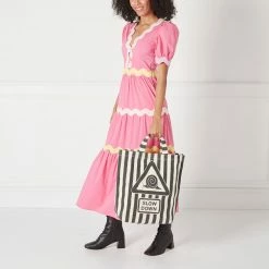 Lulu Guinness BLACK SLOW DOWN JEAN TOTE