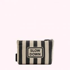 Lulu Guinness Slow Down Collection BLACK MEDIUM SLOW DOWN POUCH 9 Lulu Guinness Slow Down Collection BLACK MEDIUM SLOW DOWN POUCH