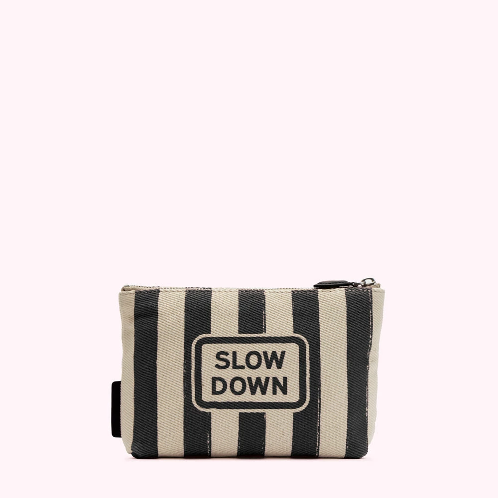 Lulu Guinness Slow Down Collection BLACK MEDIUM SLOW DOWN POUCH 6 Lulu Guinness Slow Down Collection BLACK MEDIUM SLOW DOWN POUCH