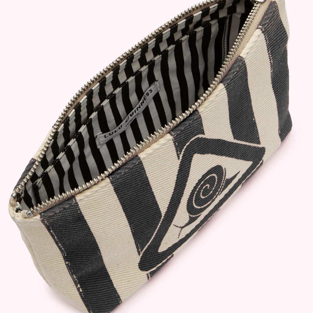 Lulu Guinness Slow Down Collection BLACK MEDIUM SLOW DOWN POUCH 4 Lulu Guinness Slow Down Collection BLACK MEDIUM SLOW DOWN POUCH