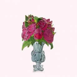Lulu Guinness Annabel Pearl X Lulu Guinness SHOCKING PINK ROSES CUT OUT PAPER VASE