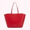 Lulu Guinness CLASSIC RED LEATHER LARGE IVY TOTE BAG BAGS