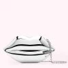 Lulu Guinness SILVER LIPS MEDIUM CLUTCH BAG BAGS
