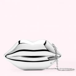 Lulu Guinness SILVER LIPS MEDIUM CLUTCH BAG BAGS