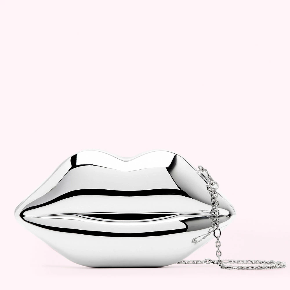 Lulu Guinness SILVER LIPS MEDIUM CLUTCH BAG BAGS 3 Lulu Guinness SILVER LIPS MEDIUM CLUTCH BAG BAGS
