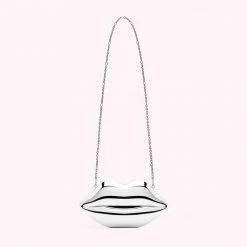 Lulu Guinness SILVER LIPS MEDIUM CLUTCH BAG BAGS 14 Lulu Guinness SILVER LIPS MEDIUM CLUTCH BAG BAGS