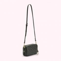 Lulu Guinness BLACK SMALL QUILTED LIP ASHLEY LEATHER CROSSBODY BAG BAGS
