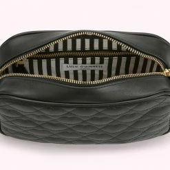 Lulu Guinness BLACK SMALL QUILTED LIP ASHLEY LEATHER CROSSBODY BAG BAGS