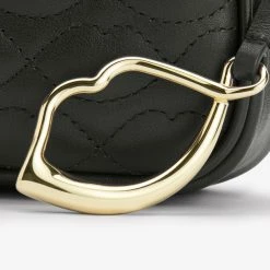 Lulu Guinness BLACK SMALL QUILTED LIP ASHLEY LEATHER CROSSBODY BAG BAGS