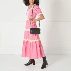 Lulu Guinness BLACK SMALL QUILTED LIP ASHLEY LEATHER CROSSBODY BAG BAGS