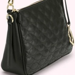 Lulu Guinness BLACK SMALL QUILTED LIP LEATHER CALLIE CROSSBODY BAG BAGS