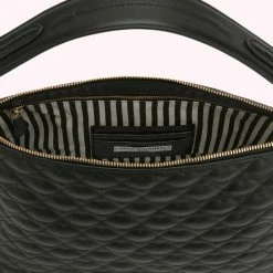 Lulu Guinness BLACK SMALL QUILTED LIP LEATHER CALLIE CROSSBODY BAG BAGS
