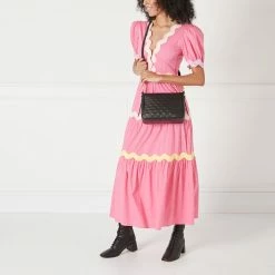 Lulu Guinness BLACK SMALL QUILTED LIP LEATHER CALLIE CROSSBODY BAG BAGS