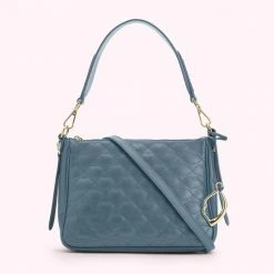 Lulu Guinness SEAL SMALL QUILTED LIP LEATHER CALLIE CROSSBODY BAG BAGS