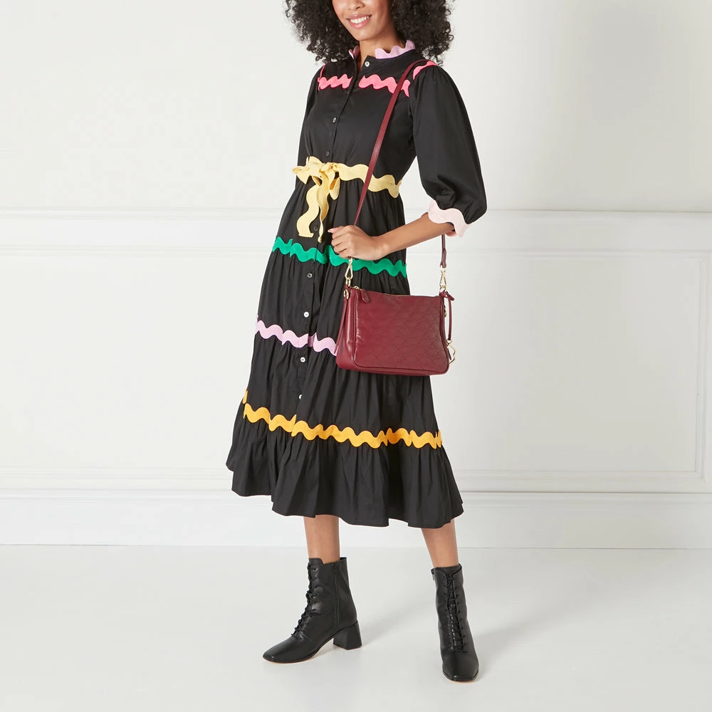 Lulu Guinness ROSEWOOD SMALL QUILTED LIP LEATHER CALLIE CROSSBODY BAG 11 Lulu Guinness ROSEWOOD SMALL QUILTED LIP LEATHER CALLIE CROSSBODY BAG