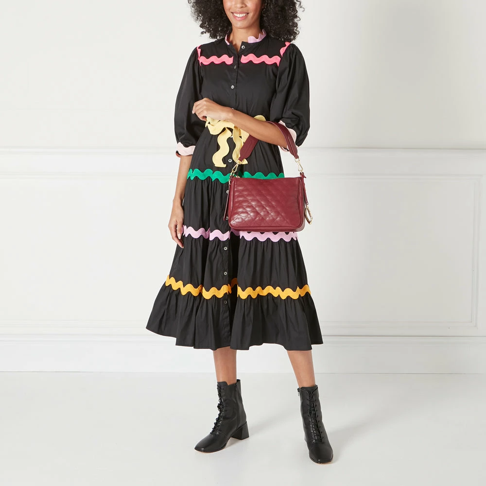 Lulu Guinness ROSEWOOD SMALL QUILTED LIP LEATHER CALLIE CROSSBODY BAG 10 Lulu Guinness ROSEWOOD SMALL QUILTED LIP LEATHER CALLIE CROSSBODY BAG