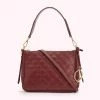Lulu Guinness ROSEWOOD SMALL QUILTED LIP LEATHER CALLIE CROSSBODY BAG