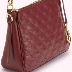 Lulu Guinness ROSEWOOD SMALL QUILTED LIP LEATHER CALLIE CROSSBODY BAG 15 Lulu Guinness ROSEWOOD SMALL QUILTED LIP LEATHER CALLIE CROSSBODY BAG