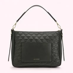Lulu Guinness BAGS BLACK MEDIUM QUILTED LIP LEATHER CALLIE CROSSBODY BAG