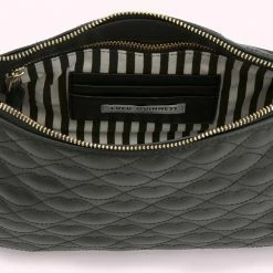 Lulu Guinness BAGS BLACK MEDIUM QUILTED LIP LEATHER CALLIE CROSSBODY BAG