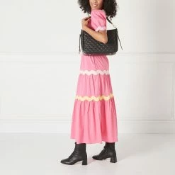 Lulu Guinness BAGS BLACK MEDIUM QUILTED LIP LEATHER CALLIE CROSSBODY BAG