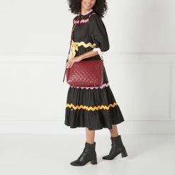 Lulu Guinness BAGS ROSEWOOD MEDIUM QUILTED LIP LEATHER CALLIE CROSSBODY BAG