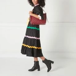 Lulu Guinness BAGS ROSEWOOD MEDIUM QUILTED LIP LEATHER CALLIE CROSSBODY BAG