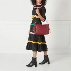 Lulu Guinness BAGS ROSEWOOD MEDIUM QUILTED LIP LEATHER CALLIE CROSSBODY BAG