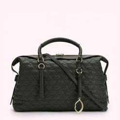 Lulu Guinness BAGS BLACK QUILTED LIP TAYLOR LEATHER HANDBAG