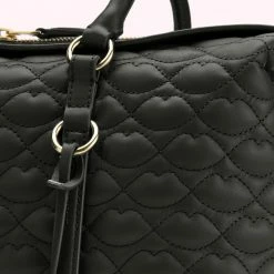 Lulu Guinness BAGS BLACK QUILTED LIP TAYLOR LEATHER HANDBAG