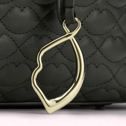 Lulu Guinness BAGS BLACK QUILTED LIP TAYLOR LEATHER HANDBAG