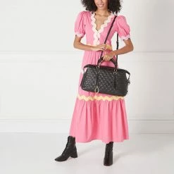 Lulu Guinness BAGS BLACK QUILTED LIP TAYLOR LEATHER HANDBAG